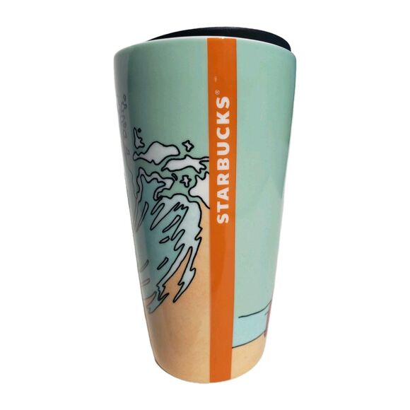 2021 Starbucks San Diego Micro-bus Travel Tumbler Cup Mug 12 oz Surf boards Lid - Picture 2 of 11